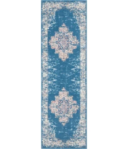 Nourison Home Grafix GRF14 Blue 2 ft. 3 in. X 7 ft. 6 in. Area Rug