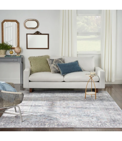 Nicole Curtis Machine Washable Series 1 Area Rug SR104 Blue 8' x 10'