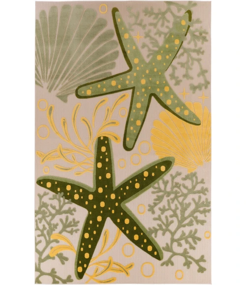Nourison Aloha Green Yellow ALH24 9 ft. X 12 ft. Rectangle Rug