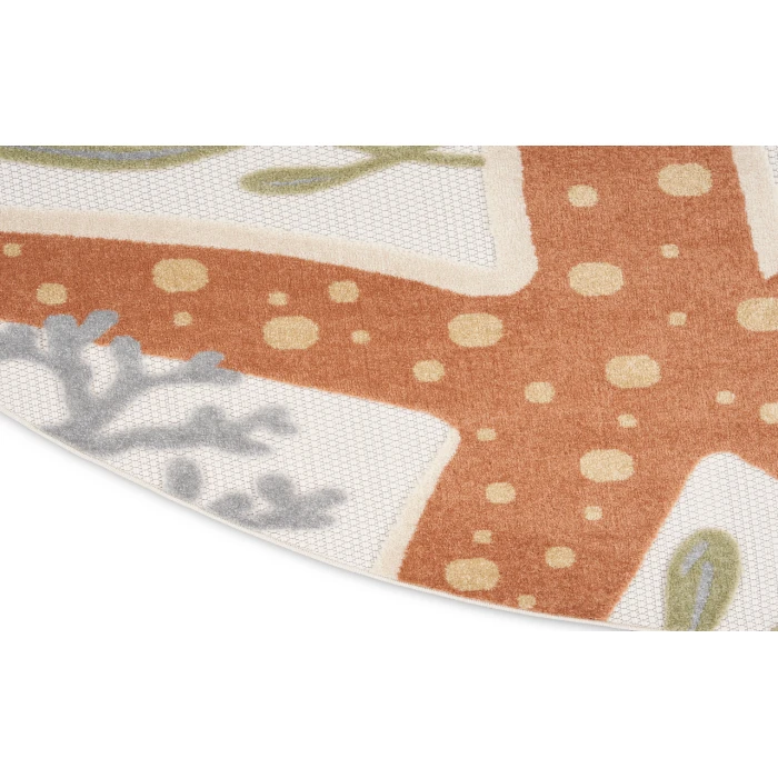 Nourison Aloha Ivory Multicolor ALH24 7 ft. 10 in. Round Rug