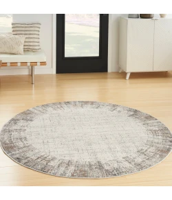 Nourison Home Elation ETN05 Ivory Grey 5 ft. 3 in. Round Area Rug