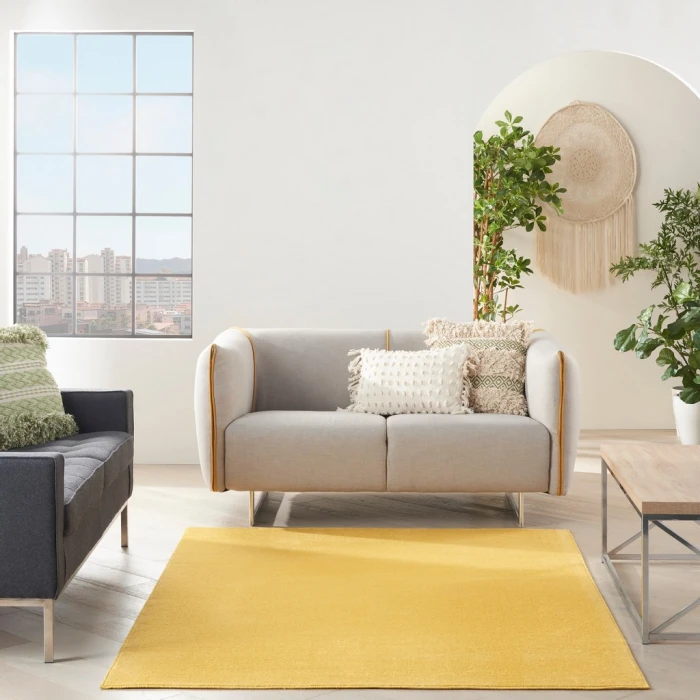 Nourison Essentials Yellow Area Rug NRE01-Yellow