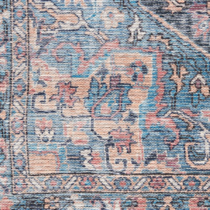 Nicole Curtis Machine Washable Series 1 Area Rug SR101 Light Blue Multi