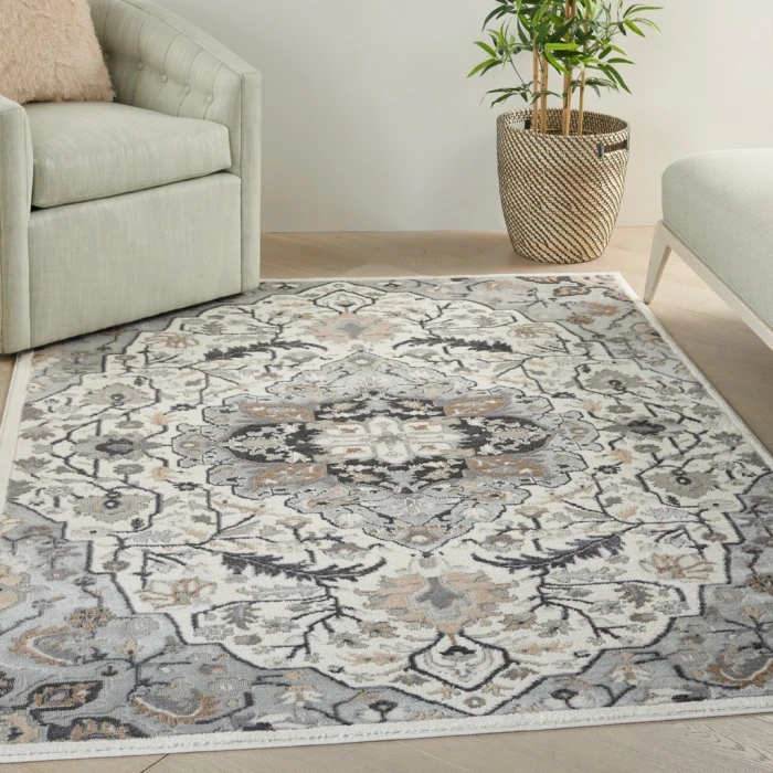 Nourison Elation Area Rug ETN09-Ivory Grey