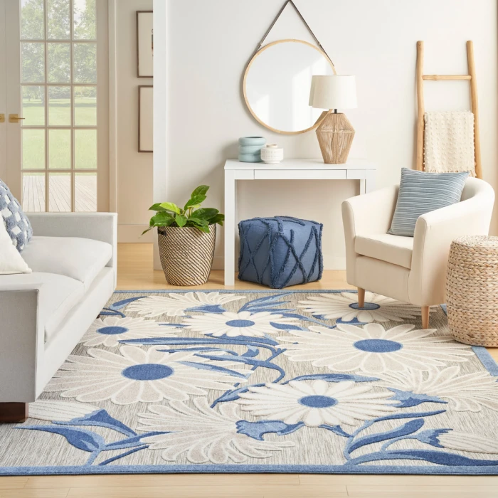 Nourison Aloha Area Rug ALH33 Blue Grey