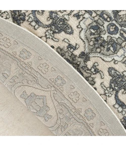 Nourison Quarry Ivory Blue QUA05 8 ft. X Round Rug