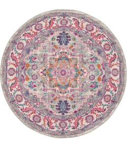 Nourison Home Passion PSN20 Light Grey Pink 5 ft. Round Area Rug
