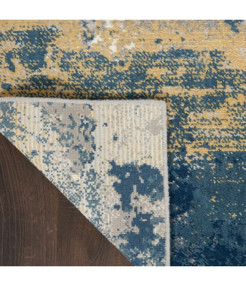 Nourison Twilight Area Rug TWI22 Navy Gold 7'9" x 9'9"