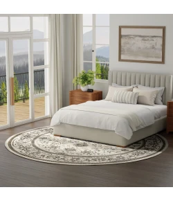 Nourison Home Serenity Home SRH02 Ivory Mocha 8 ft. Round Area Rug
