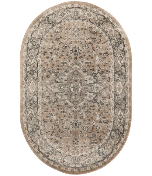 Nourison Quarry Beige Grey QUA05 6 ft. X 9 ft. Oval Rug