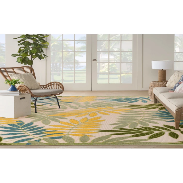 Nourison Aloha Green Multicolor ALH18 9 ft. X 12 ft. Rectangle Rug