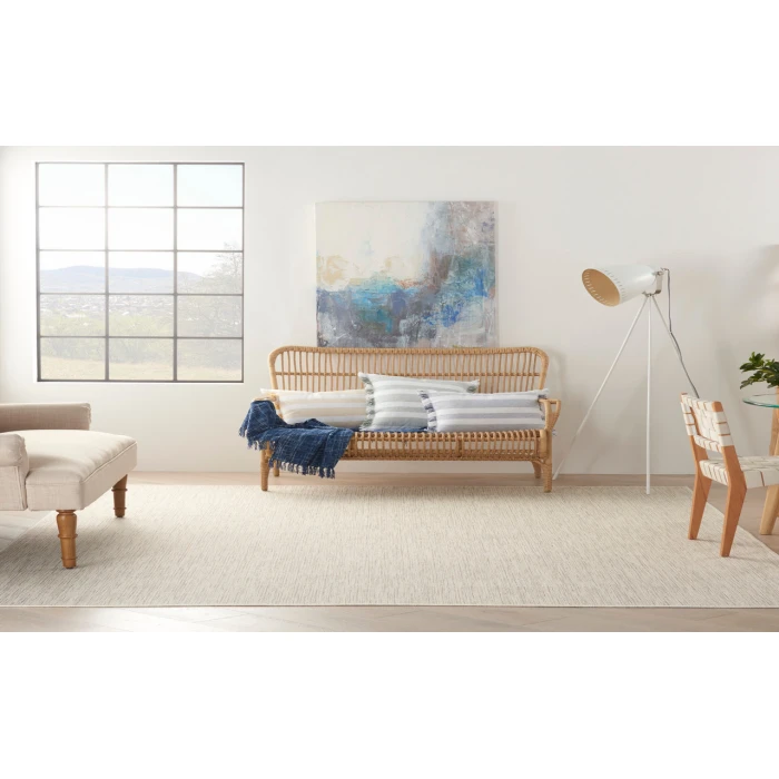 Nourison Courtyard Ivory Silver COU01 12 ft. X 15 ft. Rectangle Rug