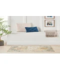 Nourison Astra Machine Washable Beige Blue ASW12 2 ft. 2 in. X 4 ft. Rectangle Rug