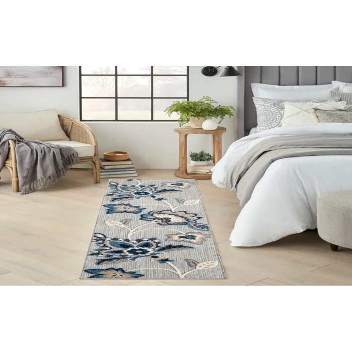 Nourison Aloha Blue Grey ALH31 2 ft. X 6 ft. Rectangle Rug