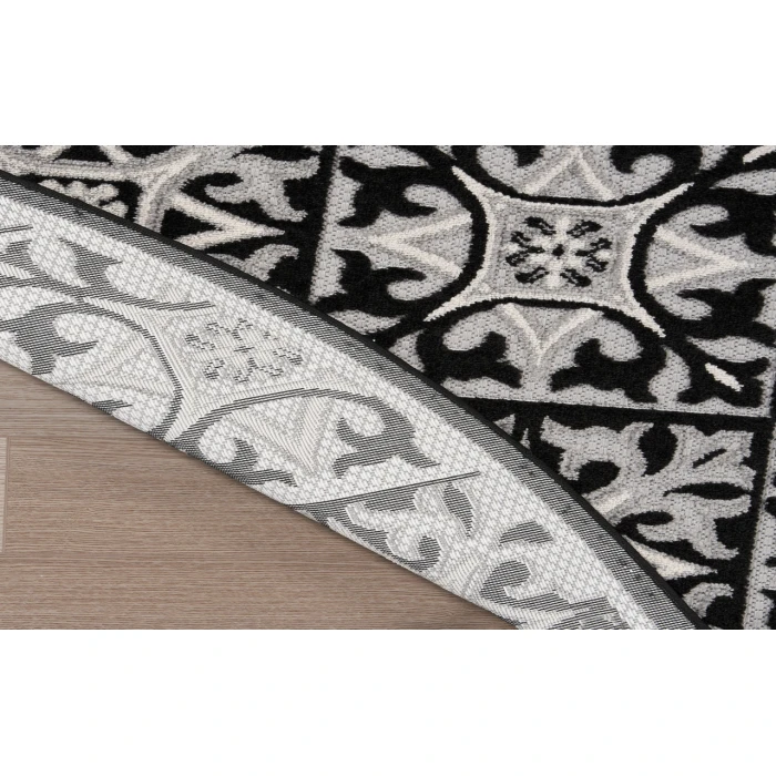 Nourison Aloha Black White ALH34 7’10” Round Rug