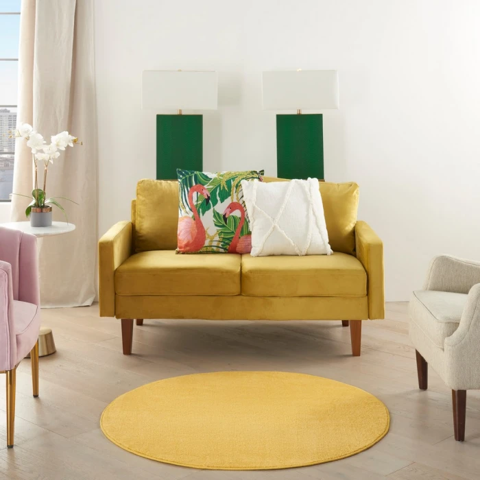 Nourison Essentials Yellow Area Rug NRE01-Yellow