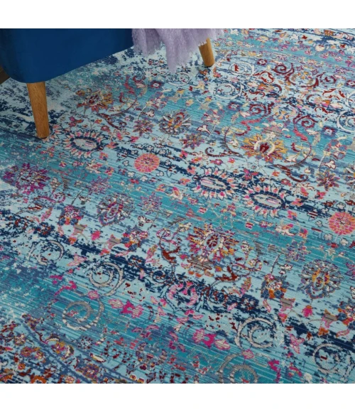 Nourison Vintage Kashan Round Area Rug VKA02-Blue