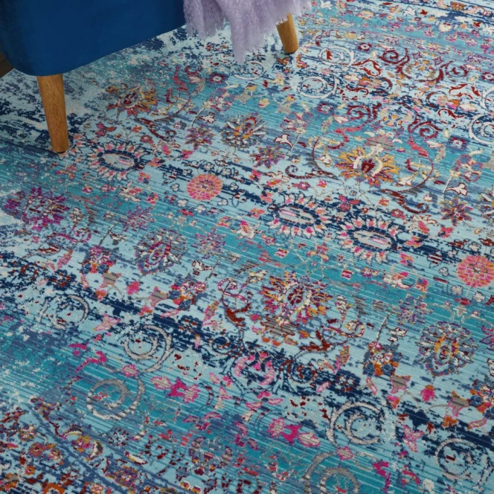 Nourison Vintage Kashan Round Area Rug VKA02-Blue