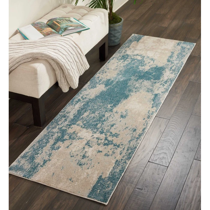 Nourison Maxell Runner Area Rug MAE13-Ivory/Teal