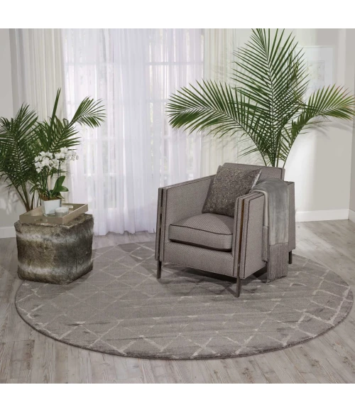Nourison Twilight Round Area Rug TWI15 Grey 8' Round