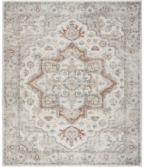 Nourison Astra Machine Washable Grey Multicolor ASW12 10ft. x 14ft. Rect. Rug