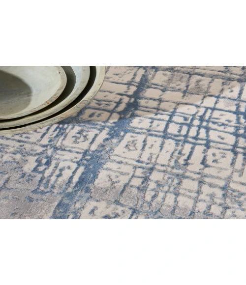 Calvin Klein CK950 Rush Ivory Blue CK950 10 ft. X 14 ft. Rectangle Rug