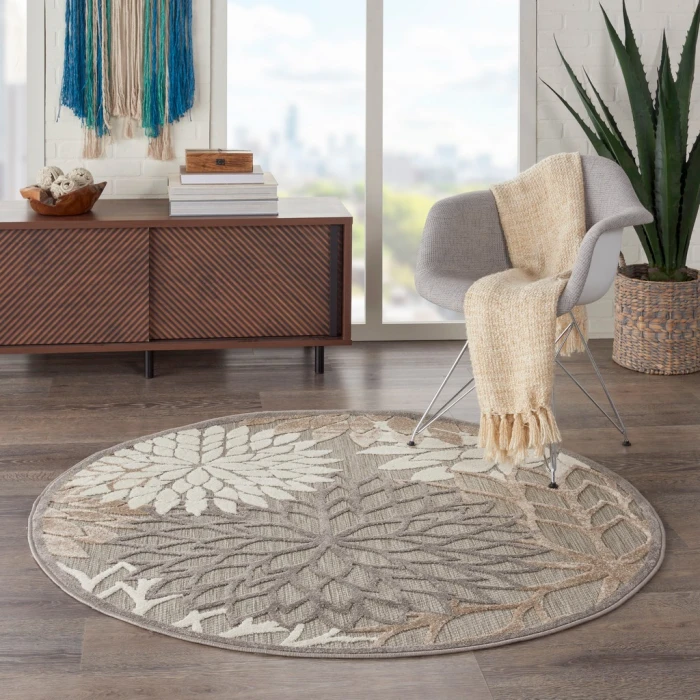 Nourison Aloha Round Area Rug ALH05-Natural