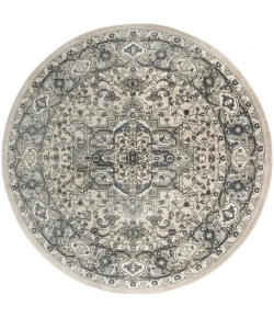 Nourison Home Quarry QUA05 Ivory Blue 8 ft. Round Area Rug