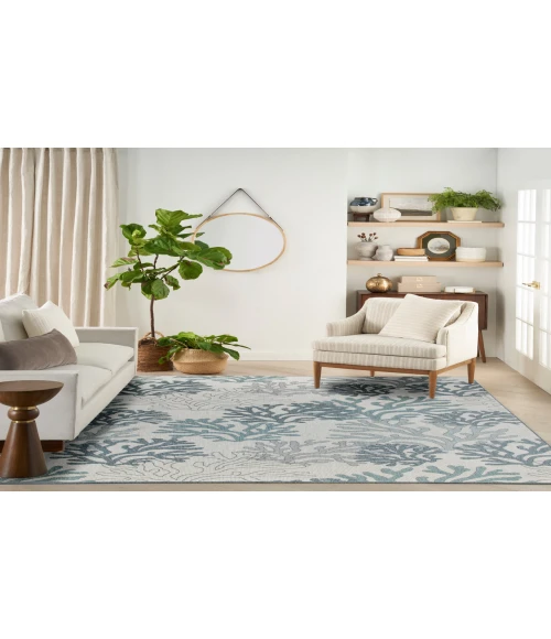 Nourison Garden Oasis Blue GOA05 9 ft. X 12 ft. Rectangle Rug