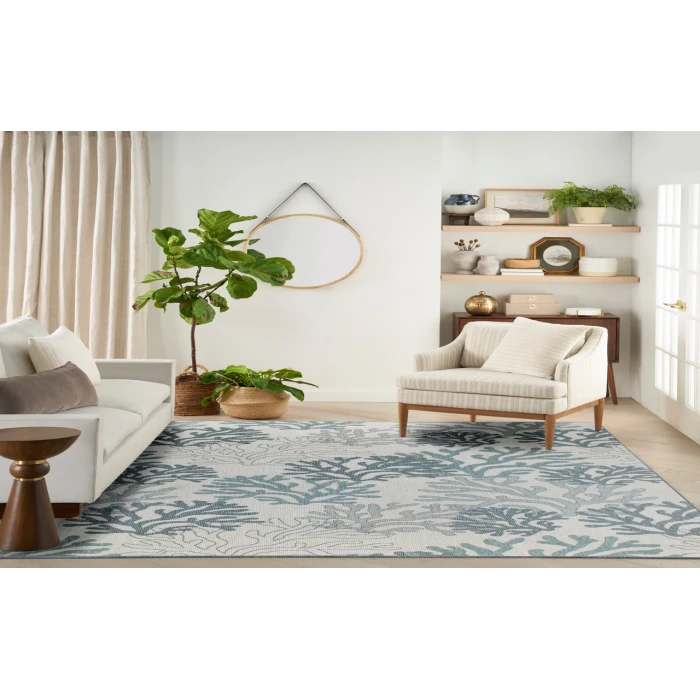 Nourison Garden Oasis Blue GOA05 9 ft. X 12 ft. Rectangle Rug