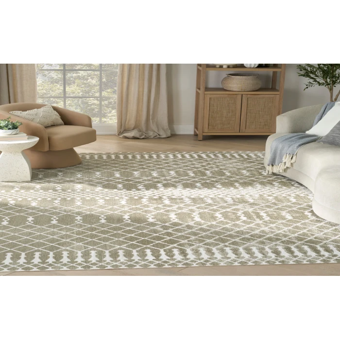 Nourison Astra Machine Washable Sage ASW10 6 ft. 7 in. X 9 ft. Rectangle Rug