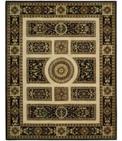 Nourison Versailles Palace Black Beige VP50 7ft.6in. x 9ft.6in. Rect. Rug