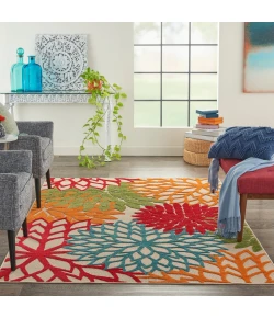 Nourison Home Aloha ALH05 Green 5 ft. 3 in. X 7 ft. 5 in. Area Rug