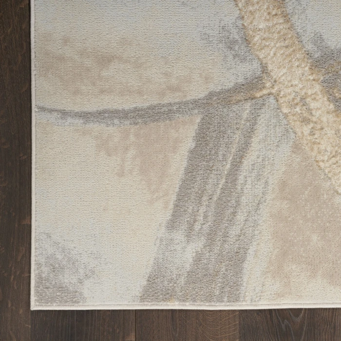 Nourison Splash Beige Grey BSK01 2ft.2in. x 10ft. Rect. Rug