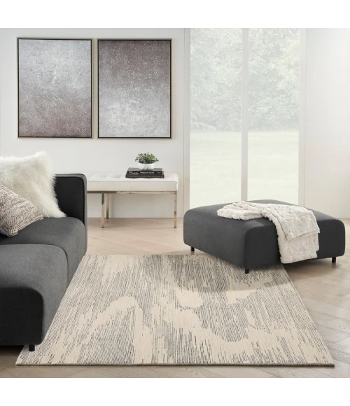 Michael Amini Ma30 Star Area Rug SMR02 Ivory/Grey 5'3" x 7'3"
