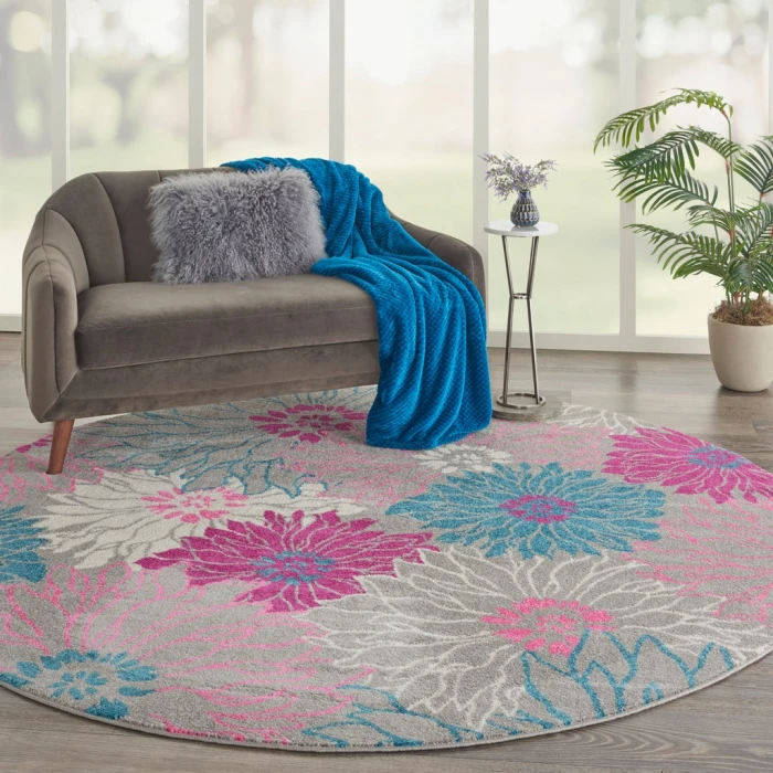 Nourison Passion Round Area Rug PSN17-Grey