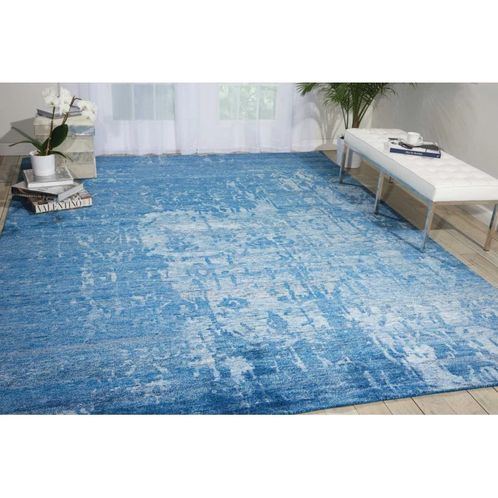 Nourison Home Silk Shadows Blue SHA10 8ft.6in. x 11ft.6in. Rect. Rug