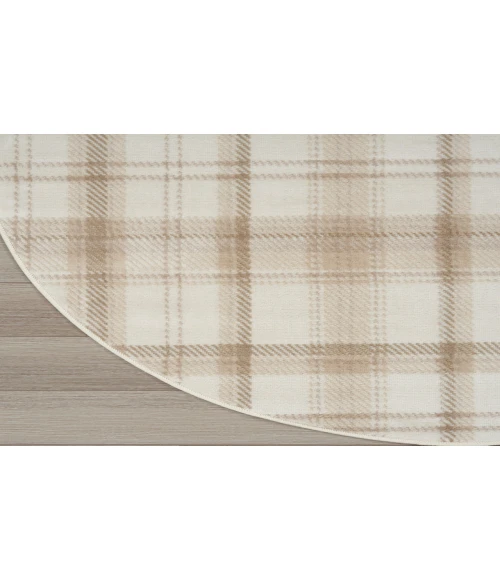 Nourison Grafix Ivory Beige GRF03 5 ft. 3 in. Round Rug