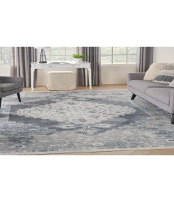 Nourison Home Astra Machine Washable ASW11 Blue Ivory 12 ft. X 15 ft. Area Rug