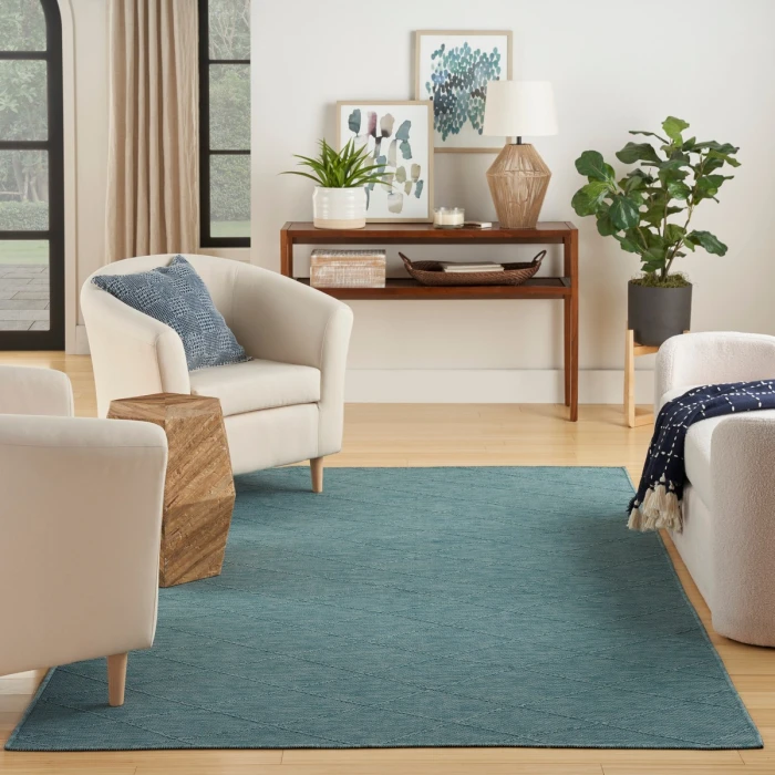 Nourison Washable Solutions Aqua WSL01 4 ft. X 6 ft. Rect. Rug