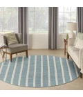 Nourison Positano Aqua Ivory POS03 4ft. Round Rug