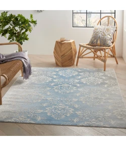 Nourison Home Elation ETN03 Ivory Blue 4 ft. X 6 ft. Area Rug