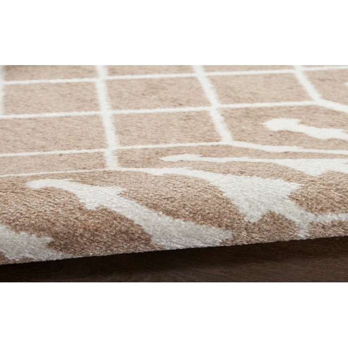 Nourison Astra Machine Washable Taupe ASW10 5 ft. 3 in. X 7 ft. Rectangle Rug