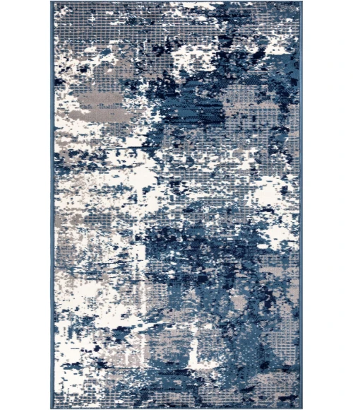 Nourison Grafix Navy Blue GRF38 2 ft. X 6 ft. Rectangle Rug