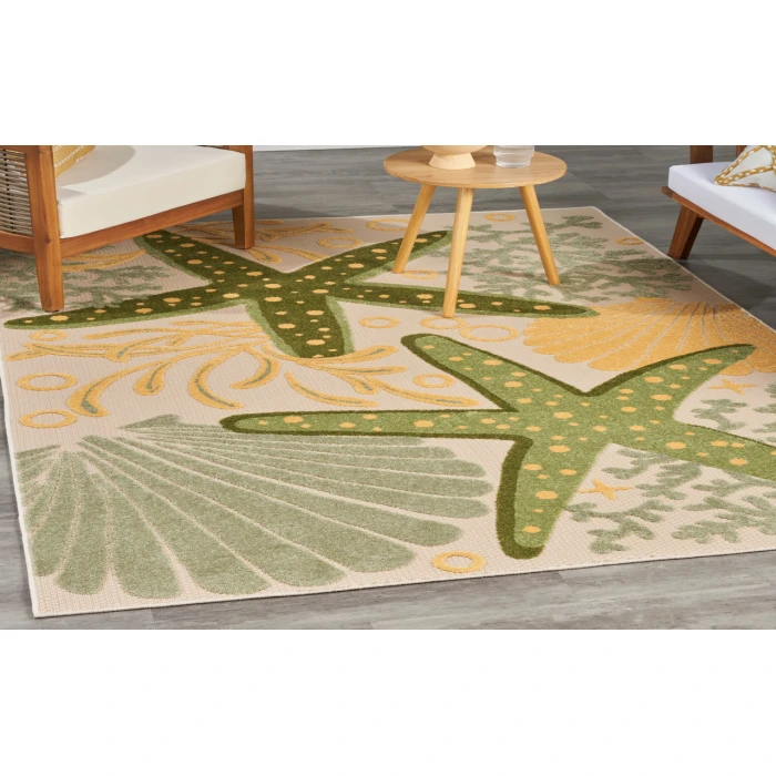Nourison Aloha Green Yellow ALH24 3 ft. 6 in. X 5 ft. 6 in. Rectangle Rug