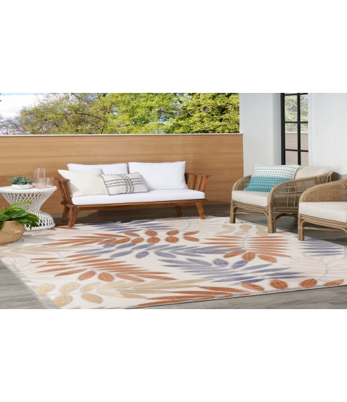 Nourison Aloha Blue Mocha ALH18 9 ft. X 12 ft. Rectangle Rug