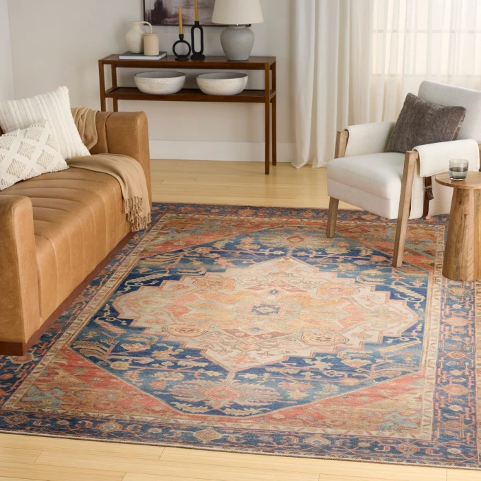Nourison Vintage Washables Blue Coral VWS13 9 ft. 10 in. X 13 ft. 2 in. Rect. Rug