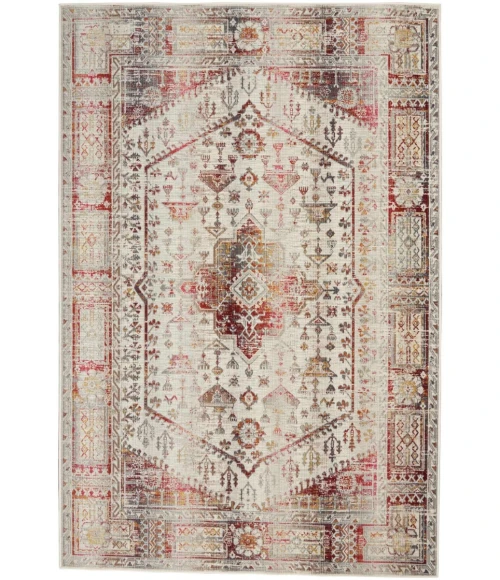 Nourison Vintage Kashan Area Rug VKA08 Ivory Red 8'10" x 11'10"