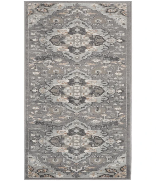 Nourison Elation Ivory Grey ETN09 2 ft. 2 in. X 12 ft. Rectangle Rug