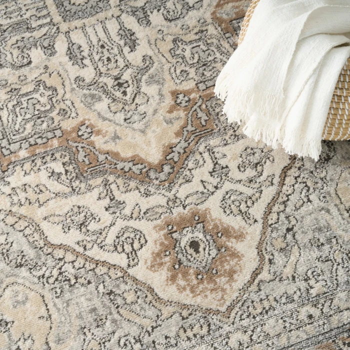 Nourison Quarry Ivory Grey Taupe QUA18 6 ft. X 9 ft. Rect. Rug